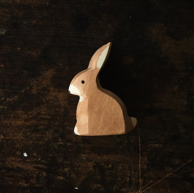 Handcrafted Wooden Sitting Brown Rabbit