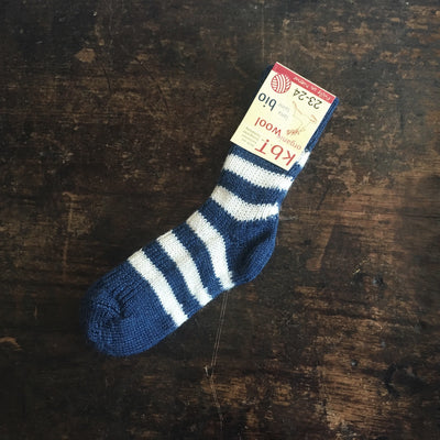 Baby & Kids Wool Socks - Denim Melange Stripe