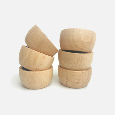 Wooden Natural Bowls - 6 pieces