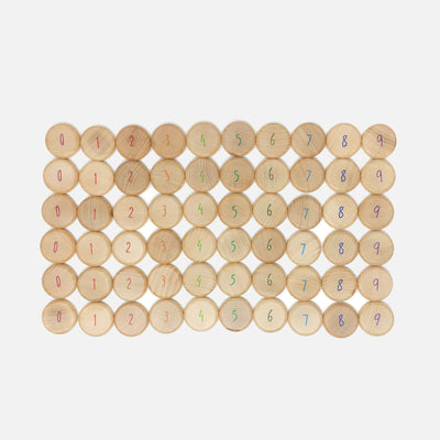 Wooden Coins to Count - 60 Pieces
