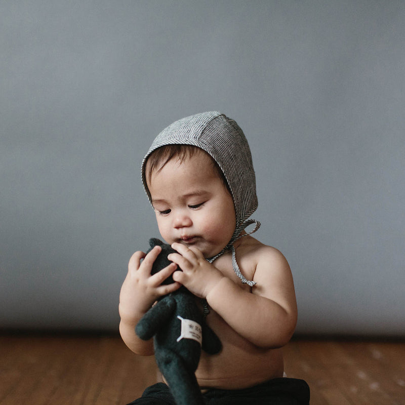 Cotton/Hemp Bonnet - Natural Stripe