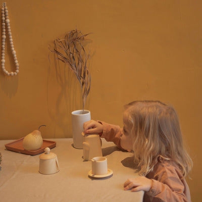 Handmade Wooden Tea Set - Natural