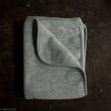 Merino Wool Fleece Swaddle / Baby Blanket - Light Grey