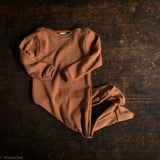 Kea Baby Pyjamas - Merino Wool & Silk - Deep Rust