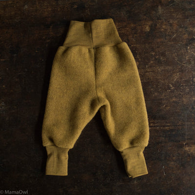 Baby Merino Wool Fleece Pants - Saffron Melange