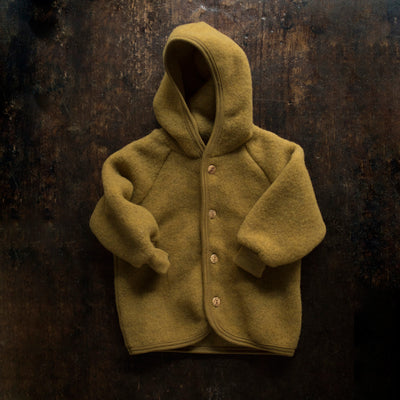 Baby & Kids Merino Wool Fleece Jacket - Saffron Melange