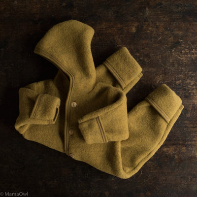 Baby Merino Wool Fleece Suit - Saffron Melange