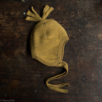 Baby Merino Wool Fleece Hat - Saffron Melange