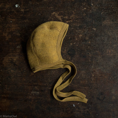 Baby Merino Wool Fleece Bonnet -  Saffron Melange