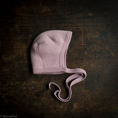 Baby Merino Wool Fleece Bonnet - Lilac Rose