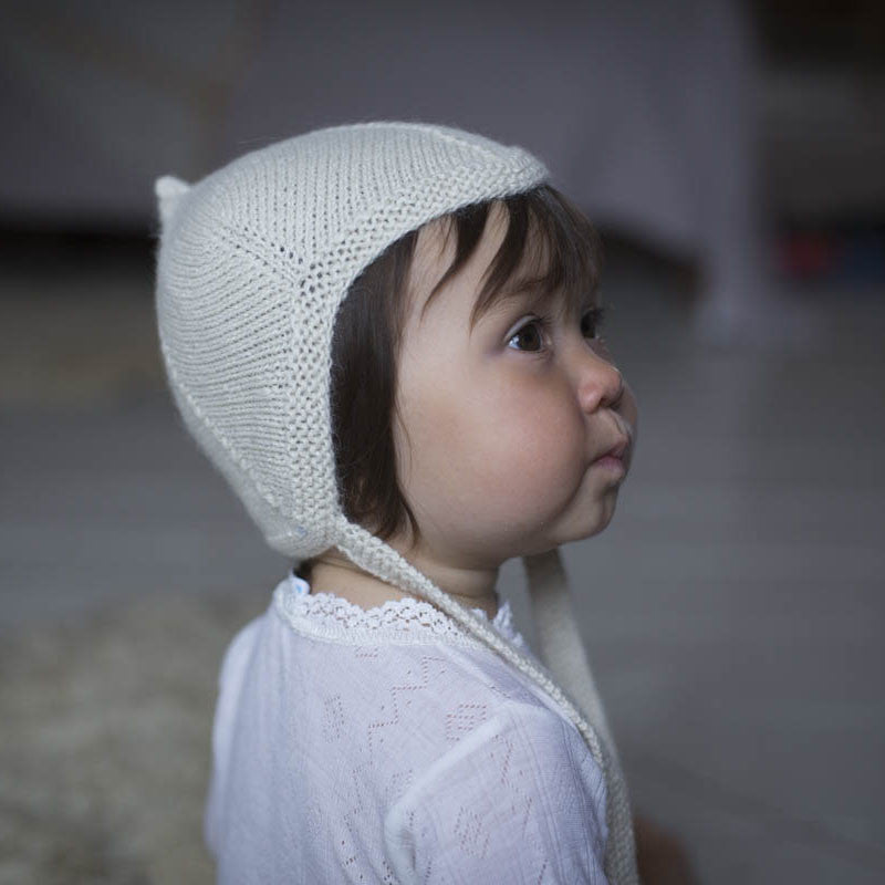 Baby Hand Knit Alpaca Bonnet - Natural