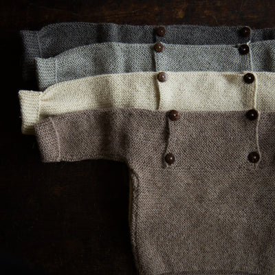 Baby Hand Knit Alpaca Sweater - Light Grey
