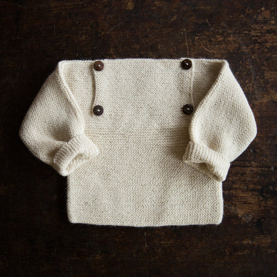 Baby Hand Knit Alpaca Sweater - Natural