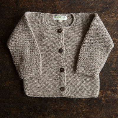 Baby Hand Knit Alpaca Cardigan - Oatmeal