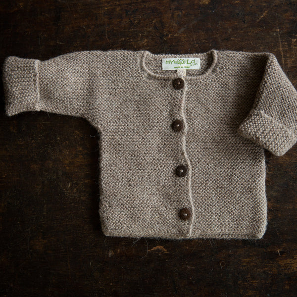 Baby Hand Knit Alpaca Cardigan - Oatmeal – MamaOwl