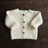 Baby Hand Knit Alpaca Cardigan  - Natural