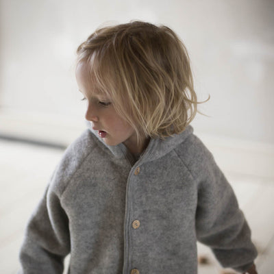 Baby & Kids Merino Wool Fleece Jacket - Light Grey