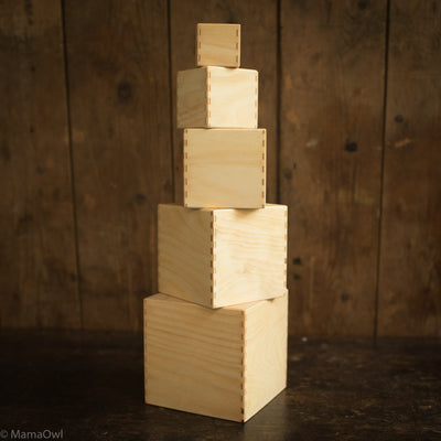 Wooden Small Set of Boxes - Natural