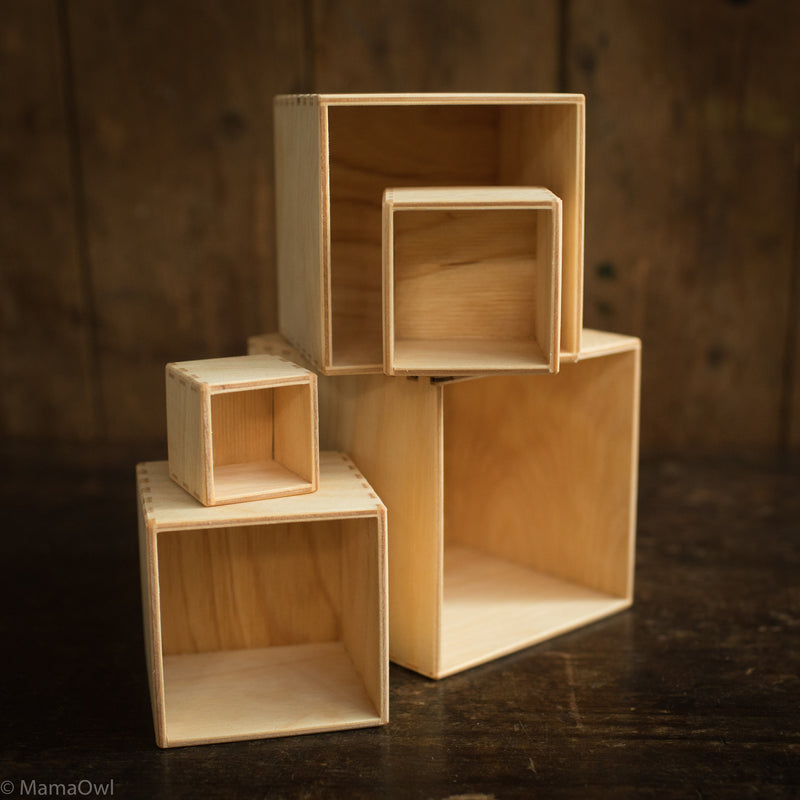 Wooden Small Set of Boxes - Natural