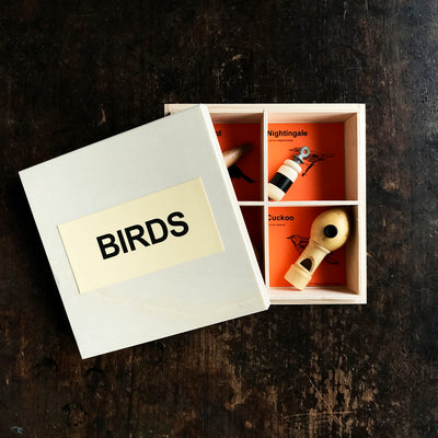 Handmade Wooden Bird Callers - Set of 4