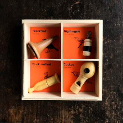 Handmade Wooden Bird Callers - Set of 4