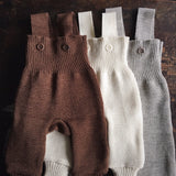 Baby & Kids Merino Wool Dungarees - Natural