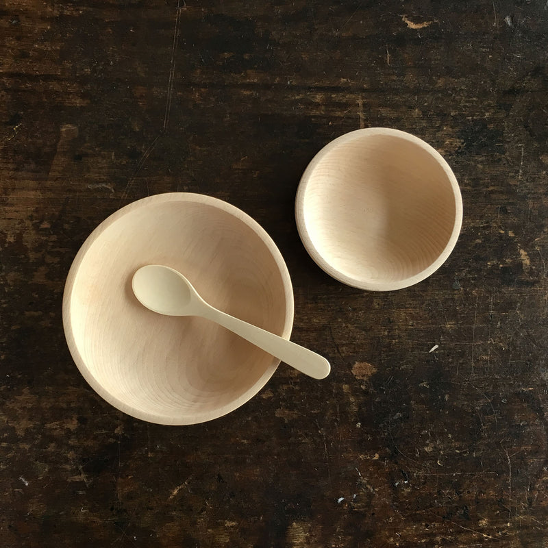 Baby Bowls in Natural Wood - Three Sizes