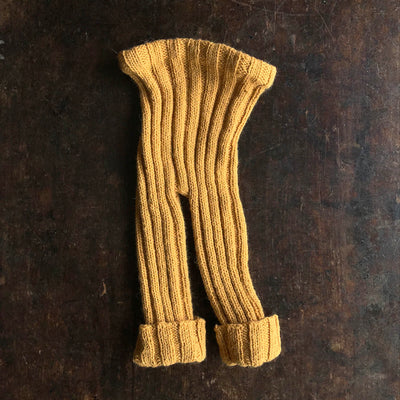 Hand Knit Alpaca/Wool Rib Pants - Ochre