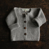 Baby Hand Knit Alpaca Cardigan - Light Grey
