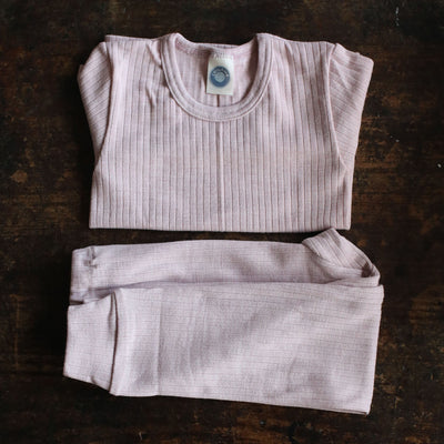 Merino Wool/Cotton/Silk LS Top - Pale Pink