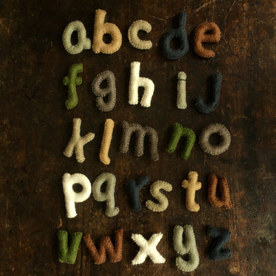 Felted Wool Lower Case Alphabet - Natural