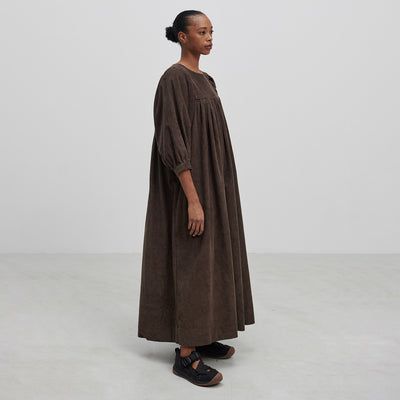 Women’s Cotton Corduroy Delphine Dress - Dark Brown