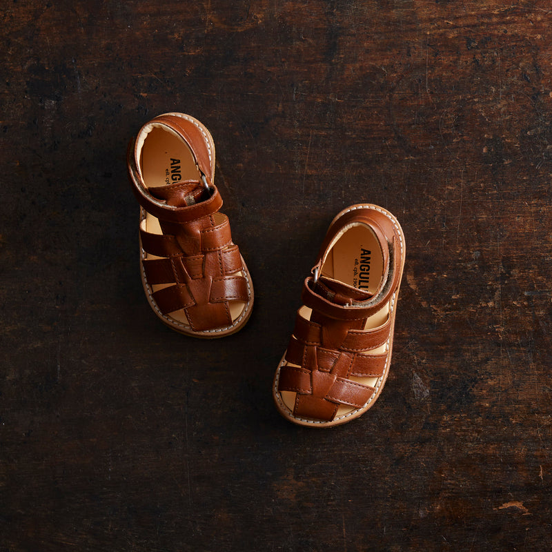 Toddler Leather Fisherman Sandals - Cognac