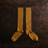 Adult's Cotton Knee Socks - Mustard