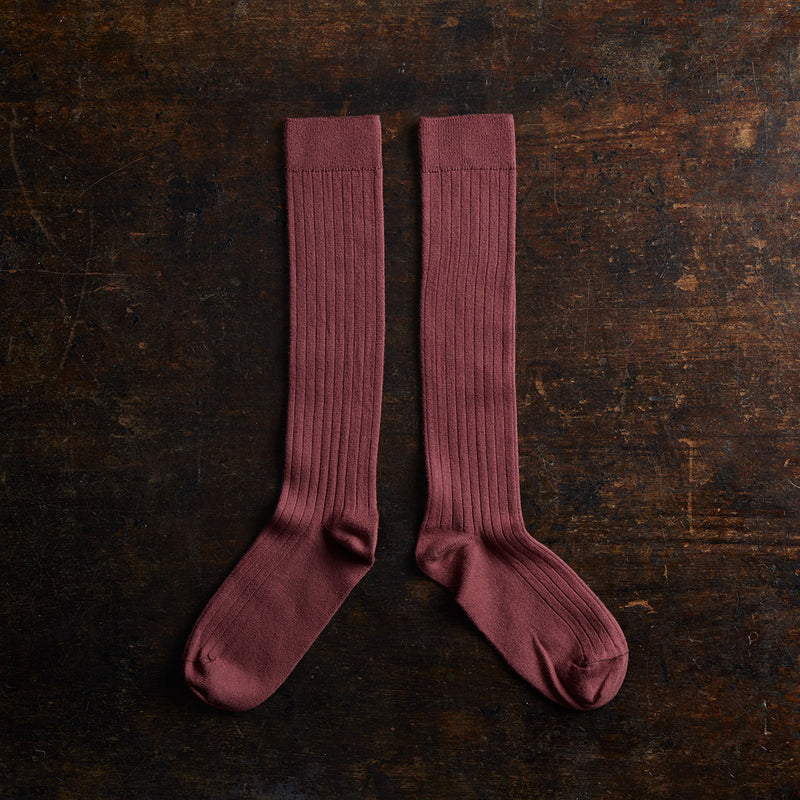 Adults Cotton Knee Socks - Chestnut