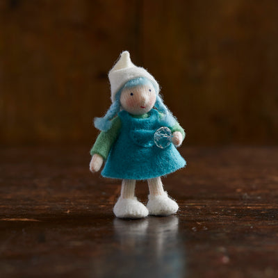 Handmade Wool Gnome Girl - White