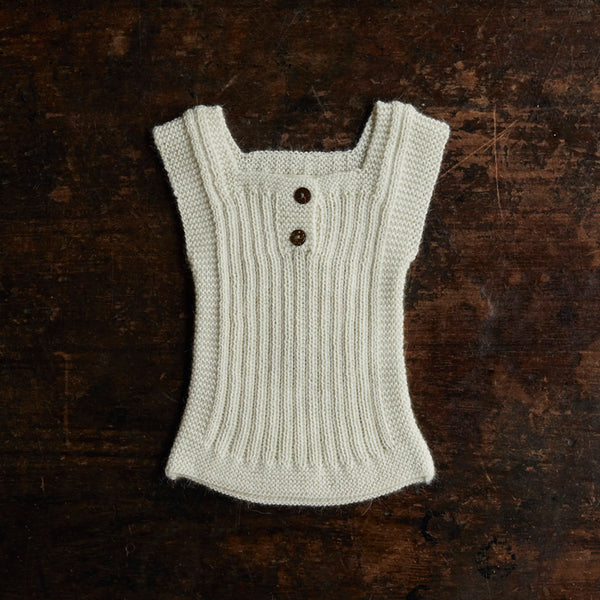 Baby & Kids Hand Knit Alpaca Rib Vest - Natural