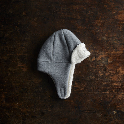 Boiled Merino Wool/Sherpa Fynn Hat - Grey