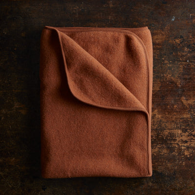 Dipper Swaddle/Baby Blanket - Merino Wool Fleece - Deep Rust