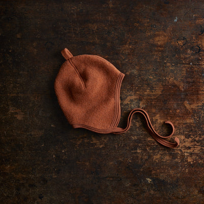 Linnet Baby & Kids Hat - Merino Wool Fleece - Deep Rust