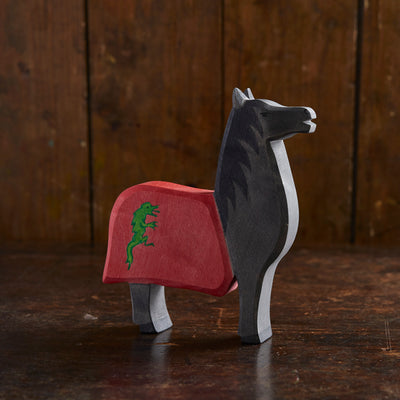 Handcrafted Wooden Horse For Knight - Black