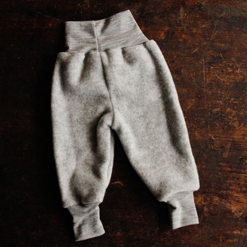 Baby Merino Wool Fleece Pants - Light Grey