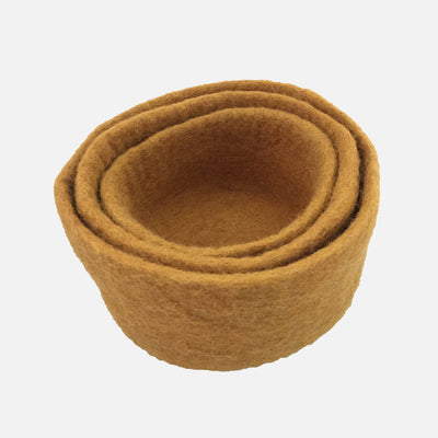 Felted Wool Nesting Bowls - Set of 3 - Mustard