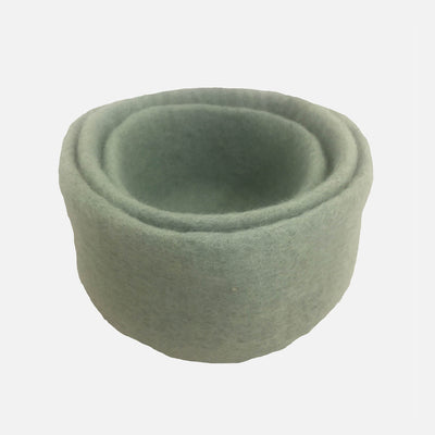 Felted Wool Nesting Bowls - Set of 3 - Sage