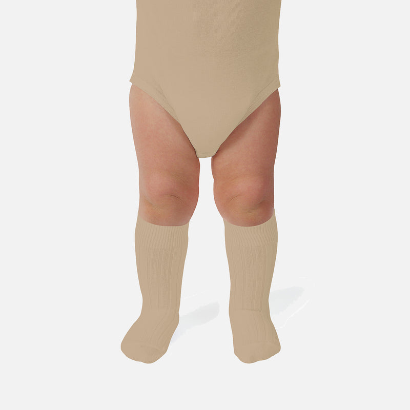 Baby & Kids Cotton Knee Socks - Taupe