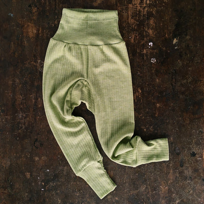 Baby Merino Wool/Cotton/Silk Pants - Green Melange
