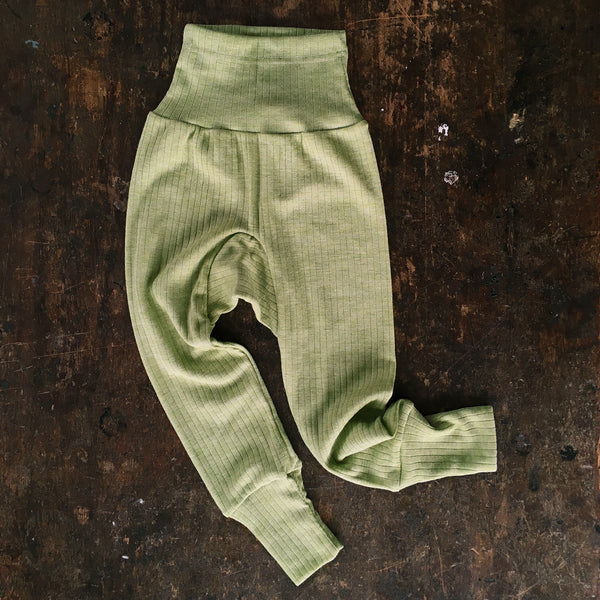 Baby Merino Wool/Cotton/Silk Pants - Green Melange