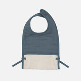 Cotton Muslin/Terry Feeding Bib - Blue Spruce