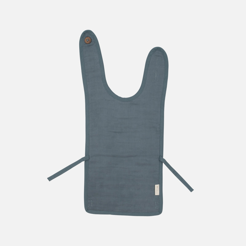 Cotton Muslin/Terry Feeding Bib - Blue Spruce