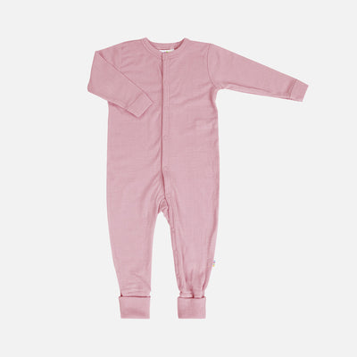 Baby & Kids Merino Wool Rib Pyjamas - Old Rose